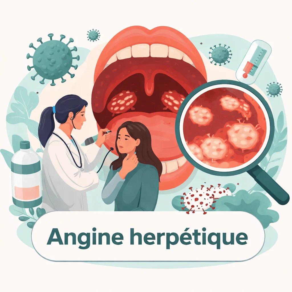 Angine herpétique de la gorge avec ses symptômes et ses traitements