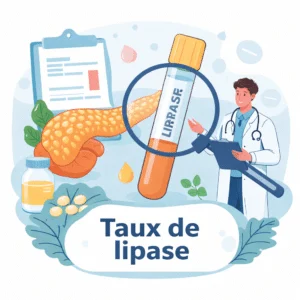 Taux de lipase dosé dans le sang pour explorer le pancréas, avec valeurs normales et risques