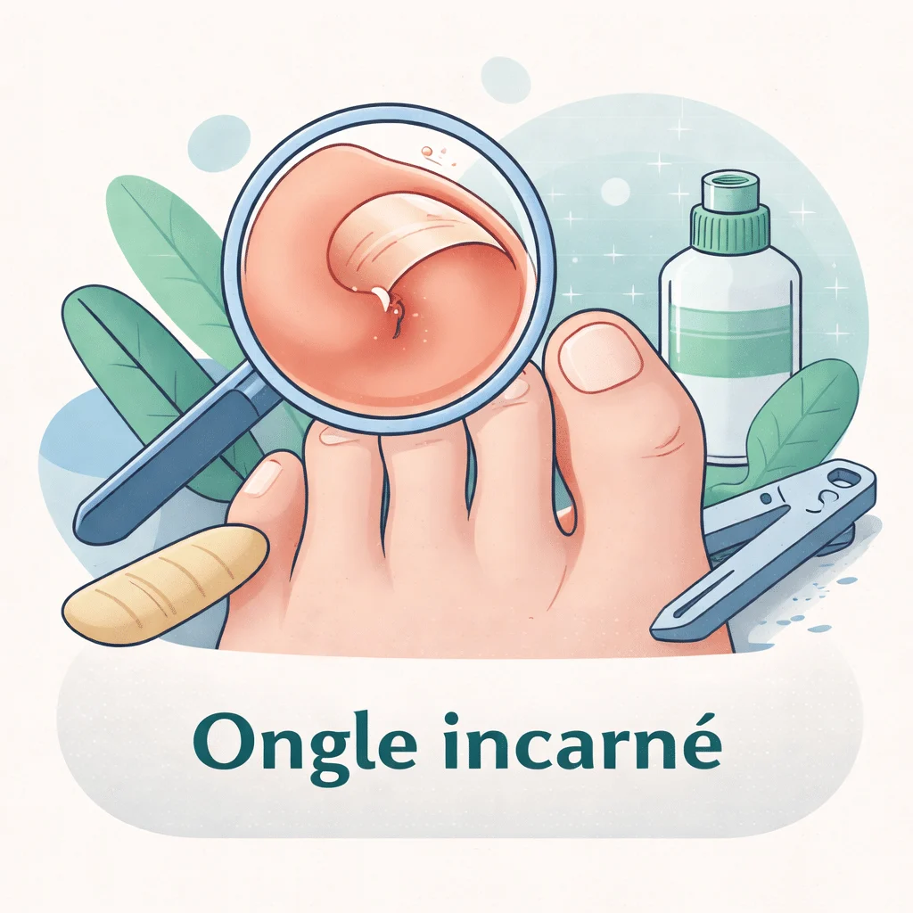 Ongle incarné du pied avec ses causes, ses symptômes et ses traitements