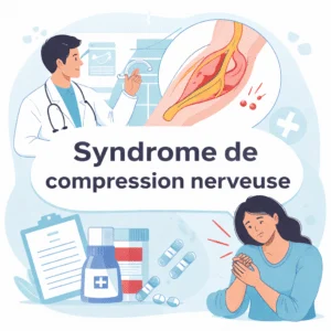 Syndrome de compression nerveuse avec ses symptômes d'engourdissement et de douleur