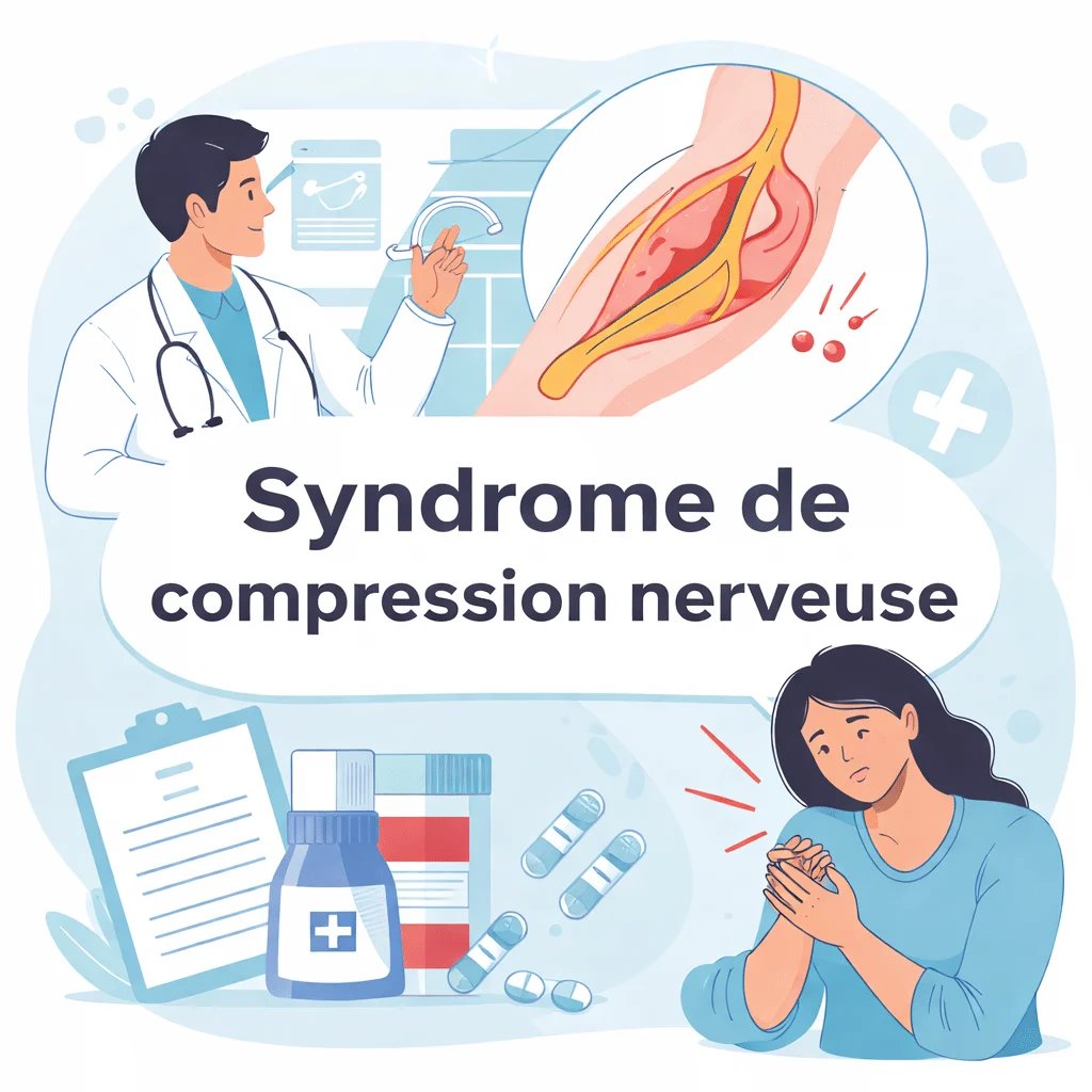 Syndrome de compression nerveuse avec ses symptômes d'engourdissement et de douleur