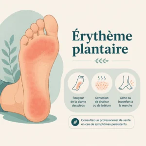 Érythème plantaire, rougeur de la plante des pieds, avec ses symptômes et ses traitements