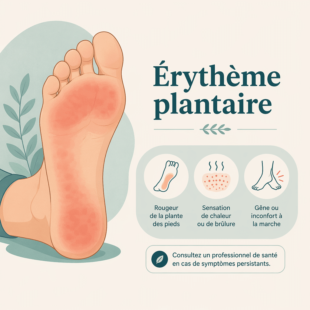 Érythème plantaire, rougeur de la plante des pieds, avec ses symptômes et ses traitements