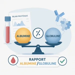 Rapport albumine/globuline calculé sur la prise de sang et son interprétation