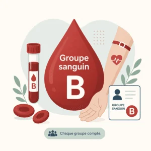 Groupe sanguin B, B+ ou B-, avec sa rareté, sa compatibilité et la santé