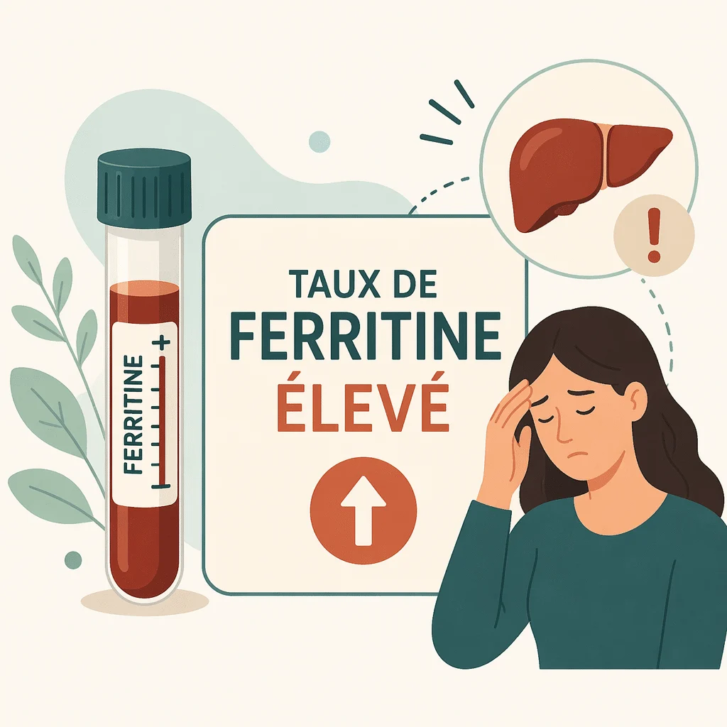 Taux de ferritine élevé dans le sang signalant une surcharge en fer ou une inflammation, causes et traitements