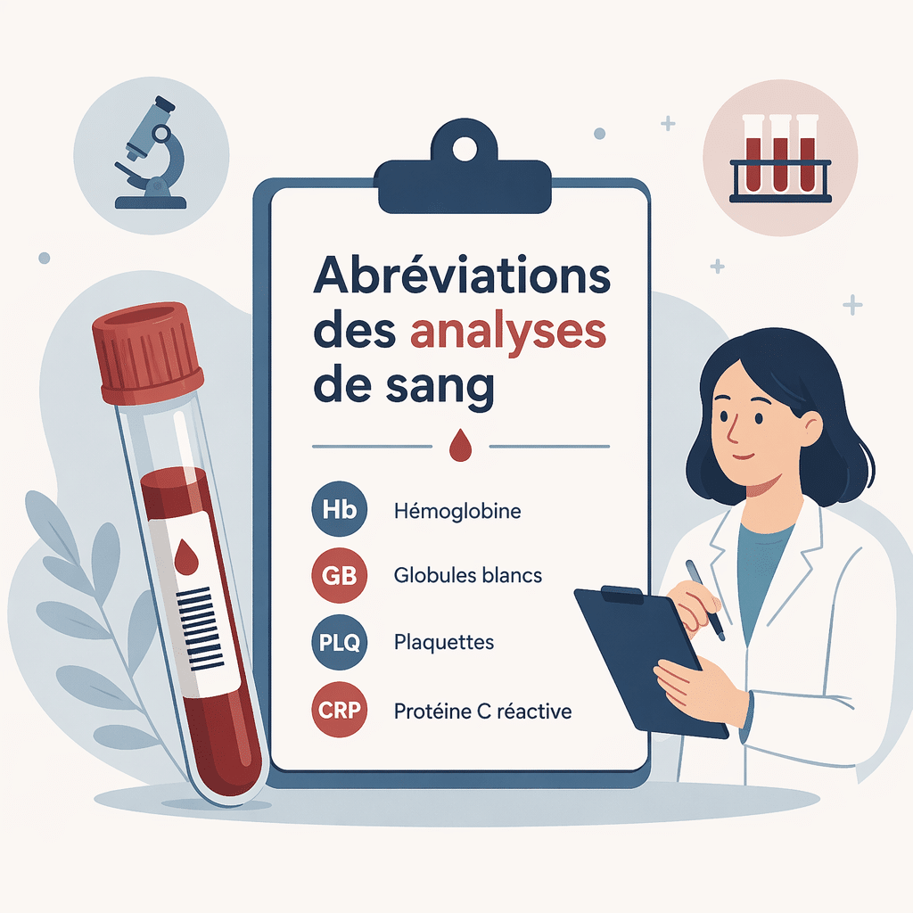 Abréviations des analyses de sang expliquées pour lire et comprendre ses résultats