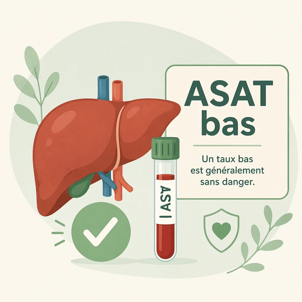 ASAT bas sur la prise de sang, sa signification, ses causes et ses risques