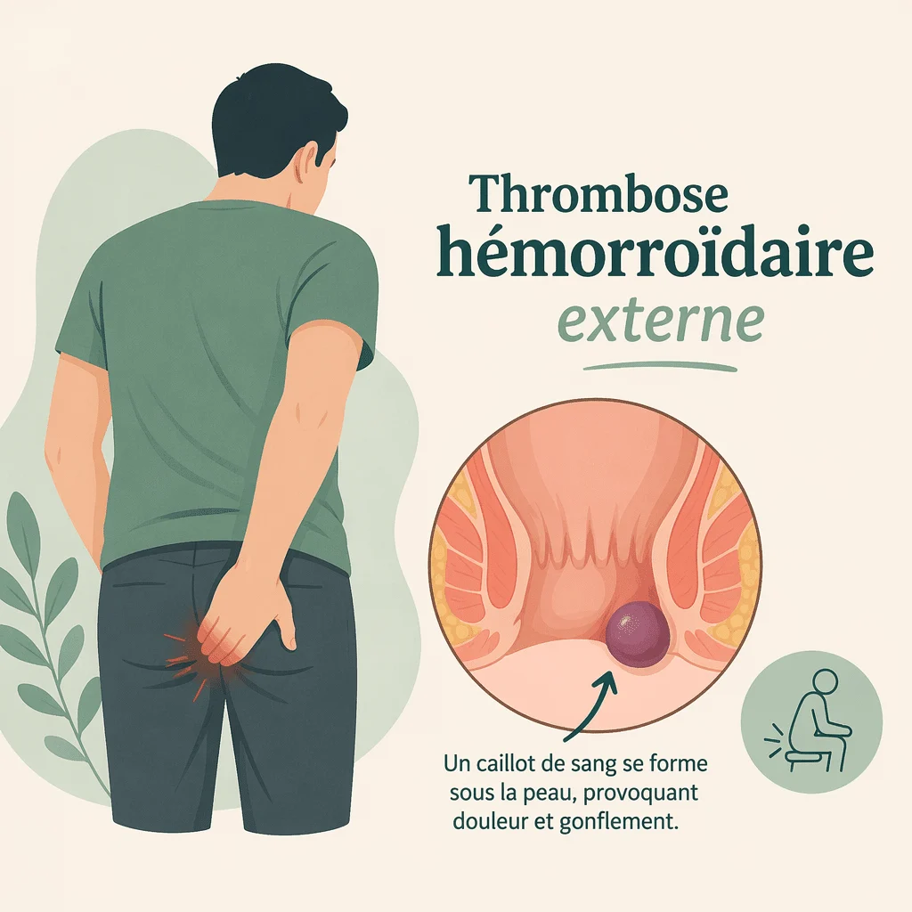 Thrombose hémorroïdaire externe avec ses symptômes et ses causes
