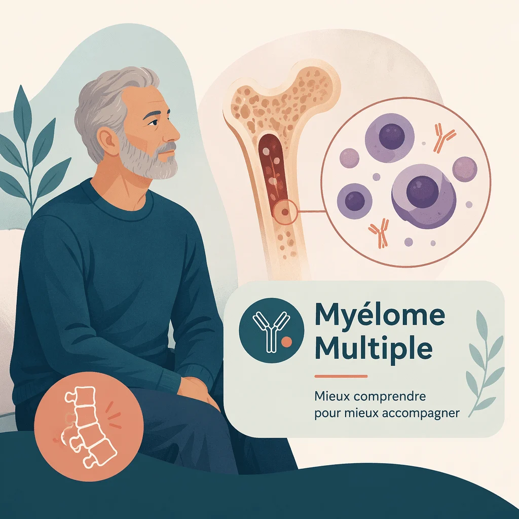 Myélome multiple, cancer de la moelle osseuse, avec ses causes, ses symptômes et ses traitements