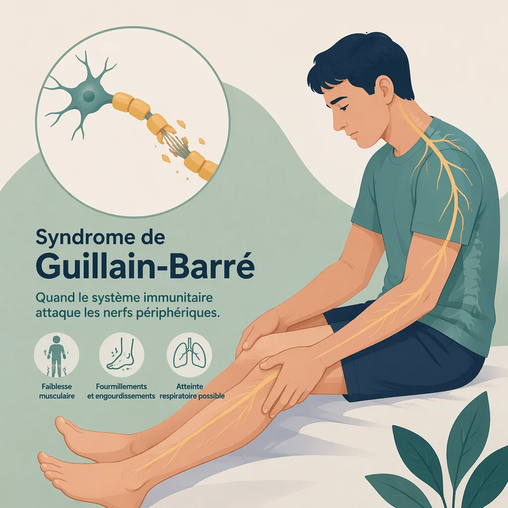 Syndrome de Guillain-Barré atteignant les nerfs, avec ses causes, ses symptômes et ses traitements