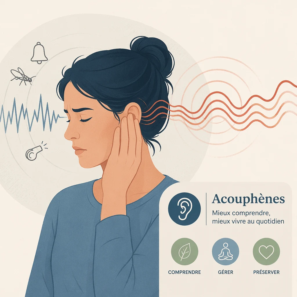 Acouphènes, sifflements dans l'oreille, avec leurs causes, leurs symptômes et leurs solutions
