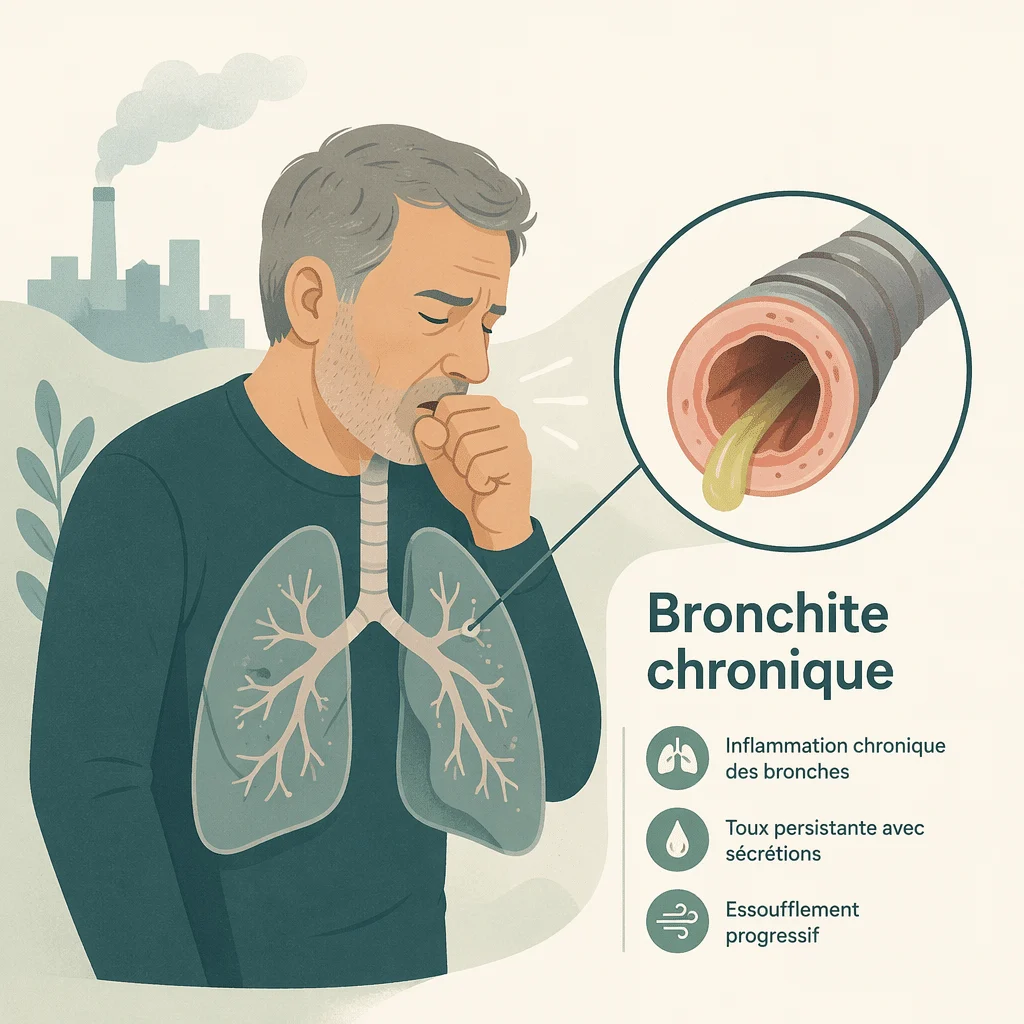 Bronchite chronique avec ses causes, ses symptômes et ses traitements