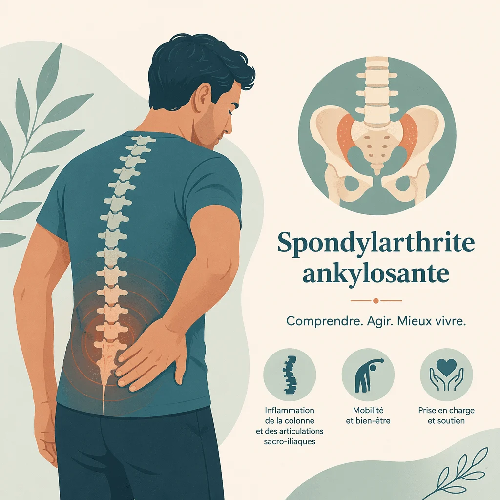 Spondylarthrite ankylosante de la colonne vertébrale, avec ses causes et ses traitements
