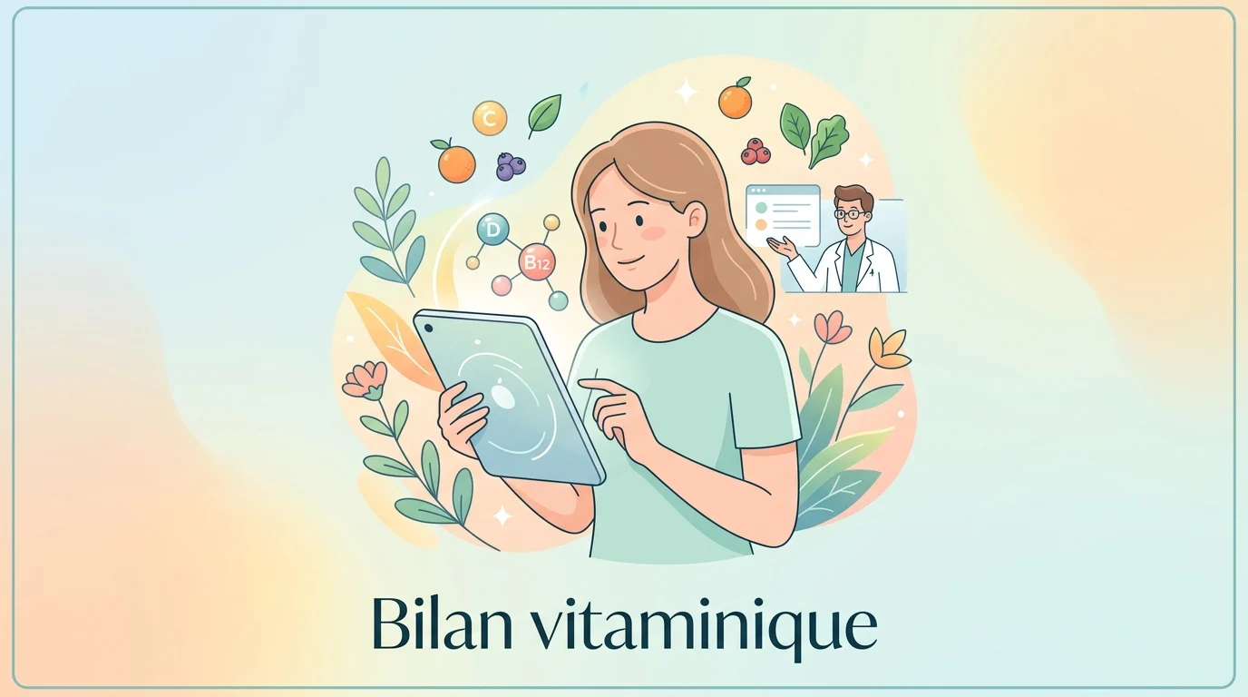 Bilan vitaminique par prise de sang mesurant les vitamines D, B9 et B12 pour repérer une carence