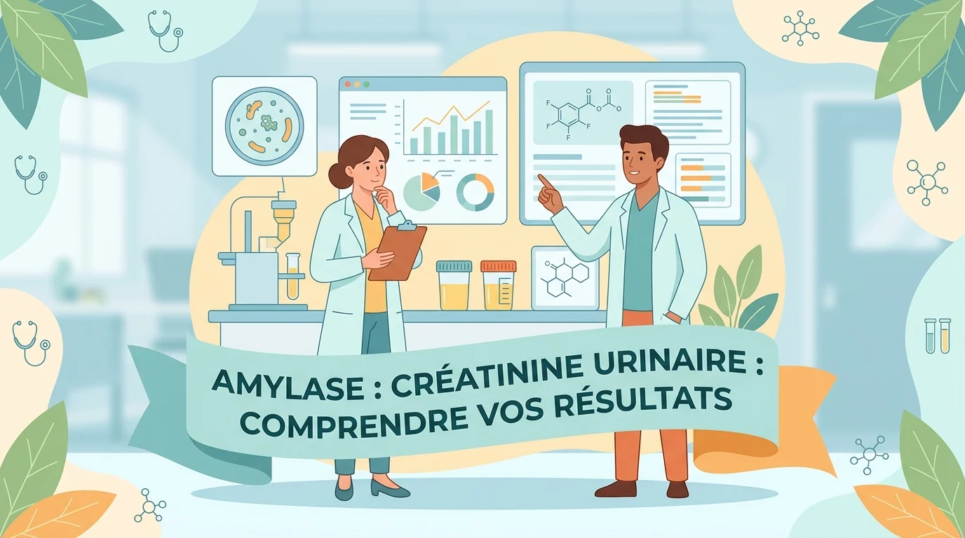 Créatinine urinaire mesurée dans les urines pour évaluer la fonction rénale sur un recueil de 24 heures