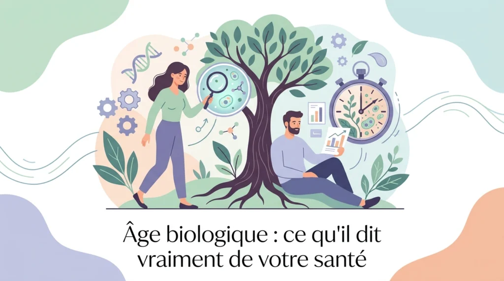 Âge biologique estimé à partir de marqueurs sanguins comparé à l'âge réel sur une horloge de la santé