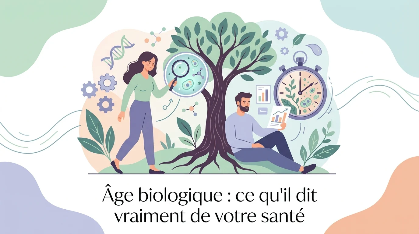 Âge biologique estimé à partir de marqueurs sanguins comparé à l'âge réel sur une horloge de la santé