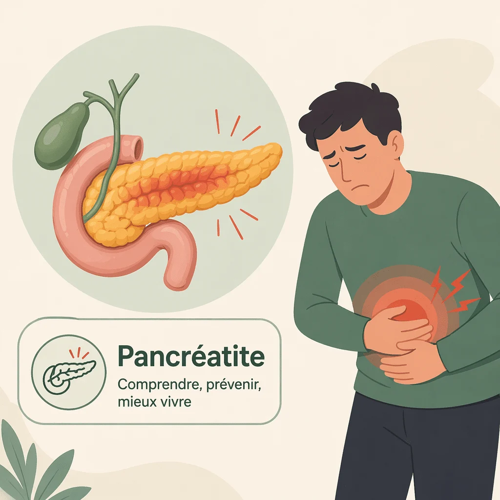 Pancréatite, inflammation du pancréas, avec ses causes, ses symptômes et sa prise en charge