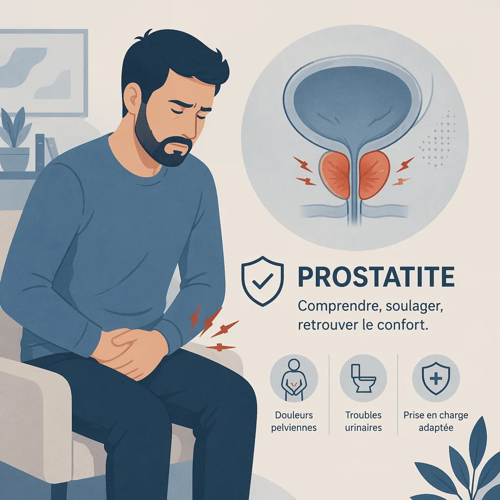 Prostatite, inflammation de la prostate, avec ses causes, ses symptômes et ses traitements
