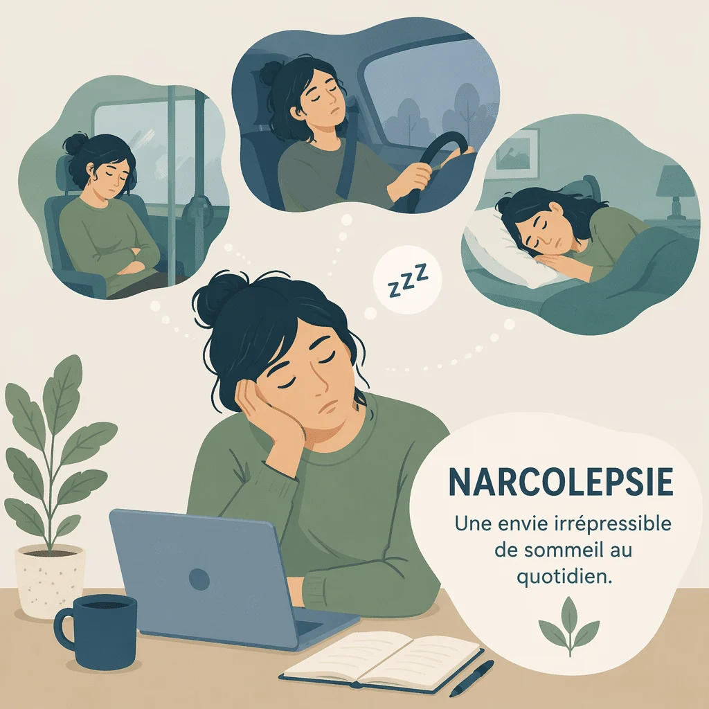 Narcolepsie, trouble du sommeil, avec ses symptômes, son diagnostic et son traitement