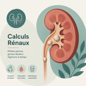 Calculs rénaux des reins avec leurs causes, leurs symptômes, leur diagnostic et leurs traitements