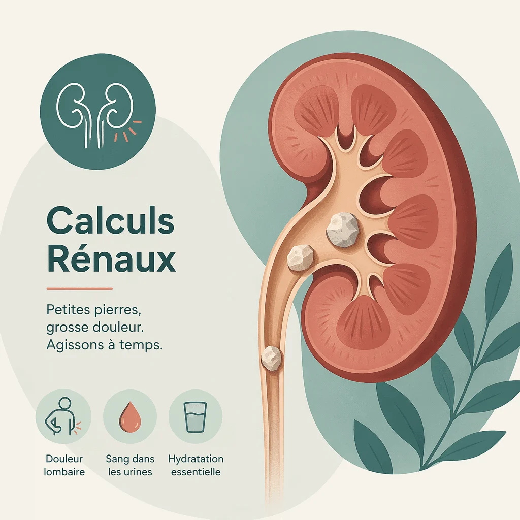 Calculs rénaux des reins avec leurs causes, leurs symptômes, leur diagnostic et leurs traitements