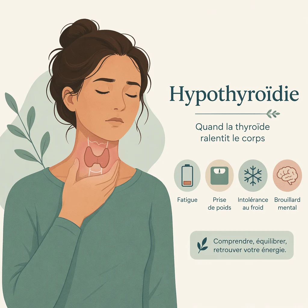 Hypothyroïdie, thyroïde ralentie, avec ses symptômes, son diagnostic et ses traitements efficaces
