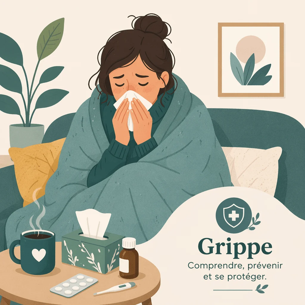 Grippe saisonnière avec ses causes, ses symptômes, ses traitements et sa prévention