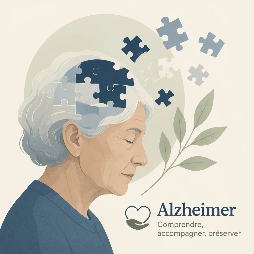 Maladie d'Alzheimer : une femme âgée et son proche aidant échangent avec attention lors d'une consultation mémoire