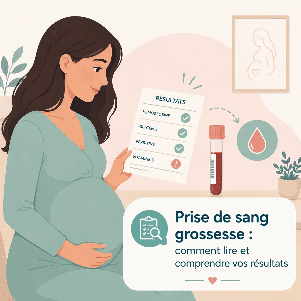 Prise de sang de grossesse mesurant la bêta-hCG pour le suivi prénatal de la femme enceinte
