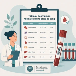 Tableau des valeurs normales d'une prise de sang pour interpréter ses résultats d'analyses