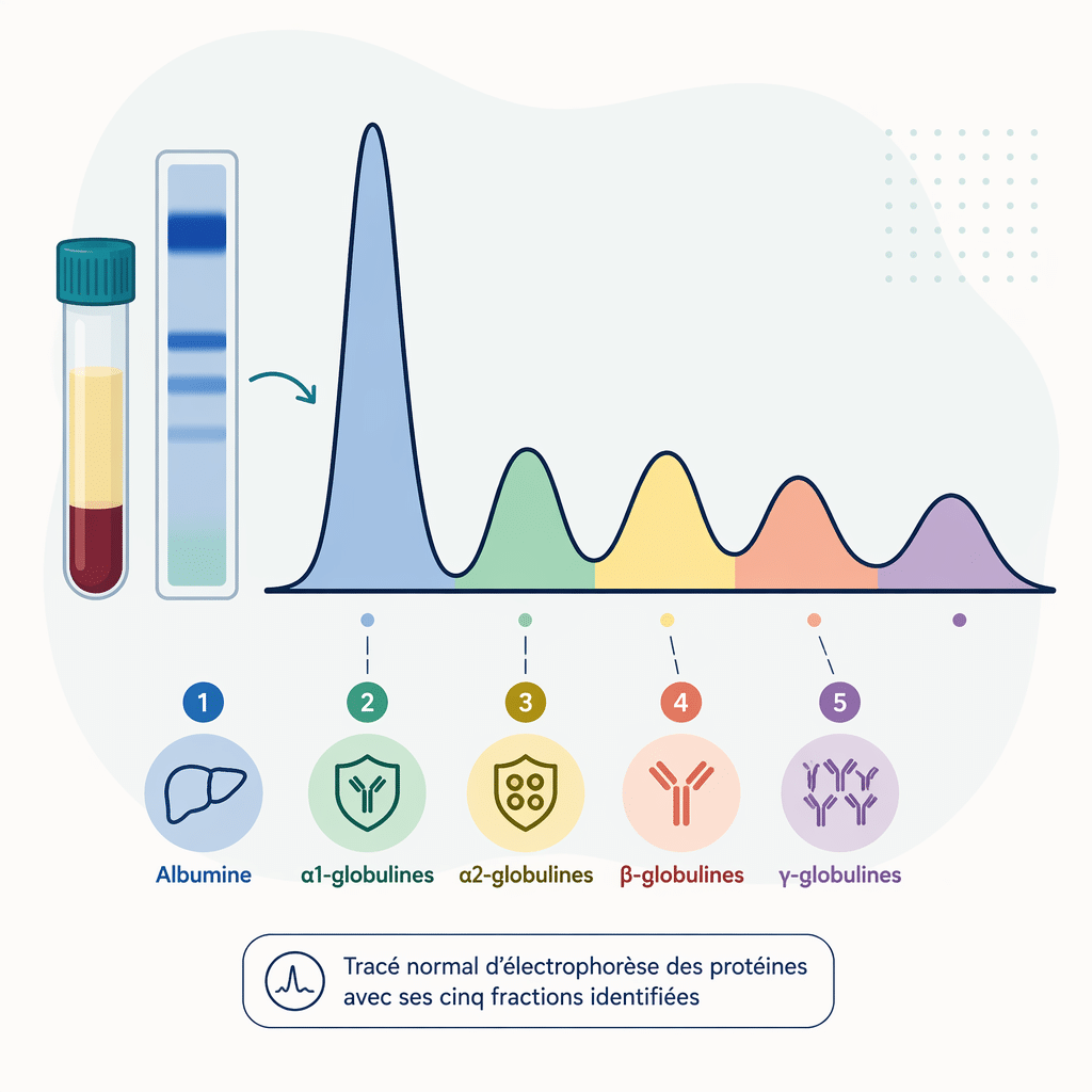 Interpréter une électrophorèse des protéines : albumine et globulines