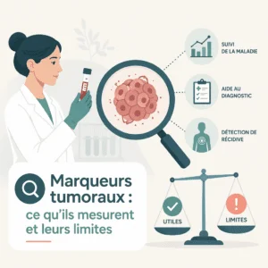 Marqueurs tumoraux dosés dans le sang pour le suivi de cancers, avec leurs indications et leurs limites
