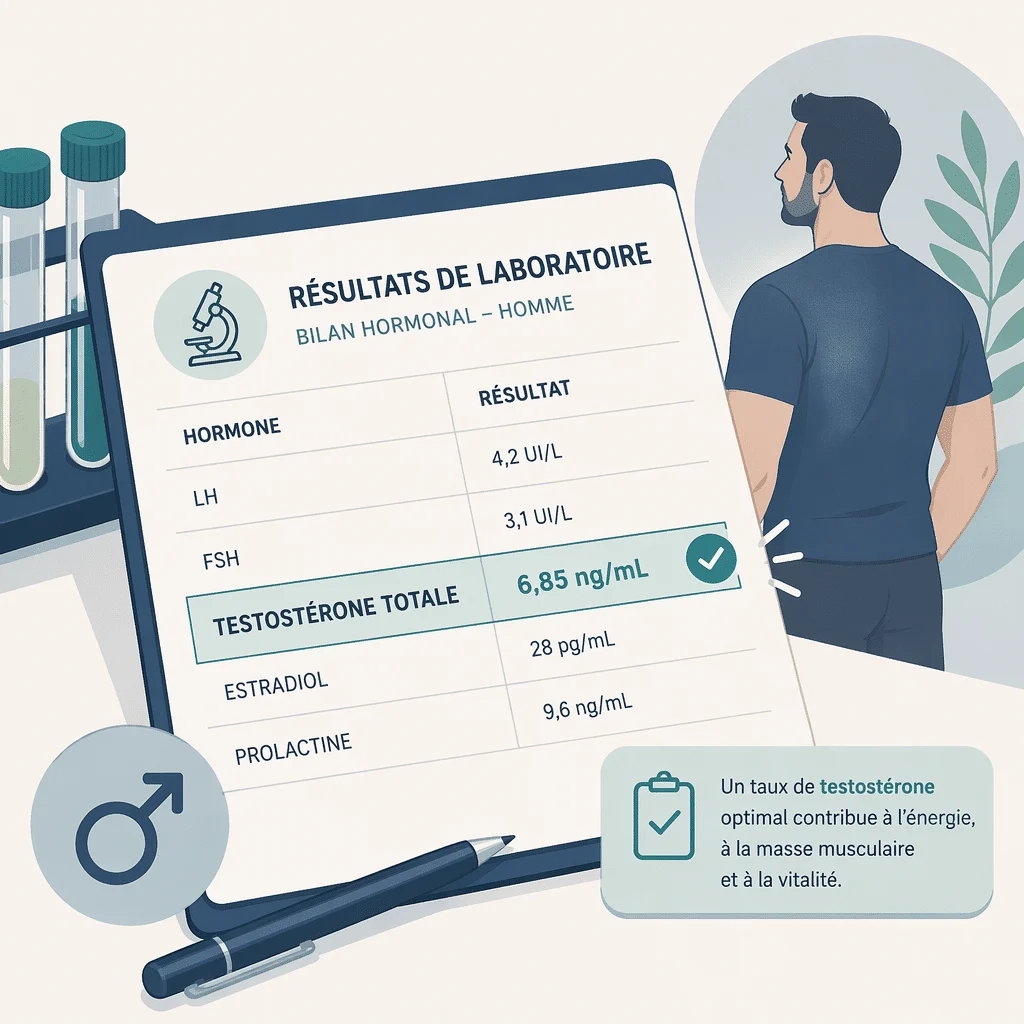 Bilan hormonal homme : testostérone et principales hormones dosées