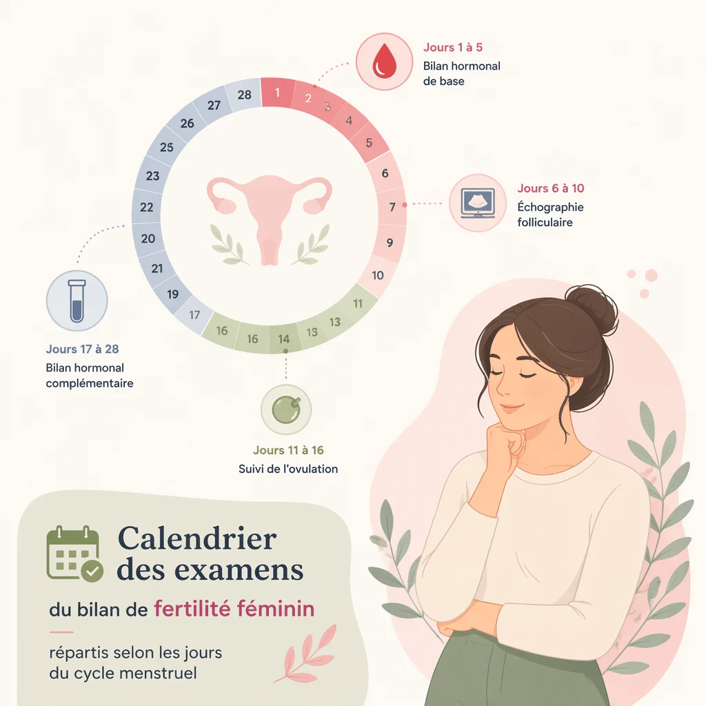 Échographie pelvienne d'un bilan de fertilité : utérus et trompes