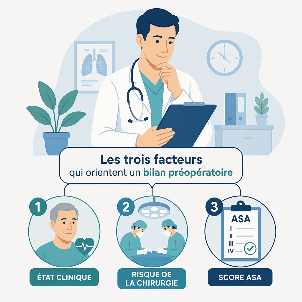 Score ASA et bilan préopératoire ciblé selon le risque