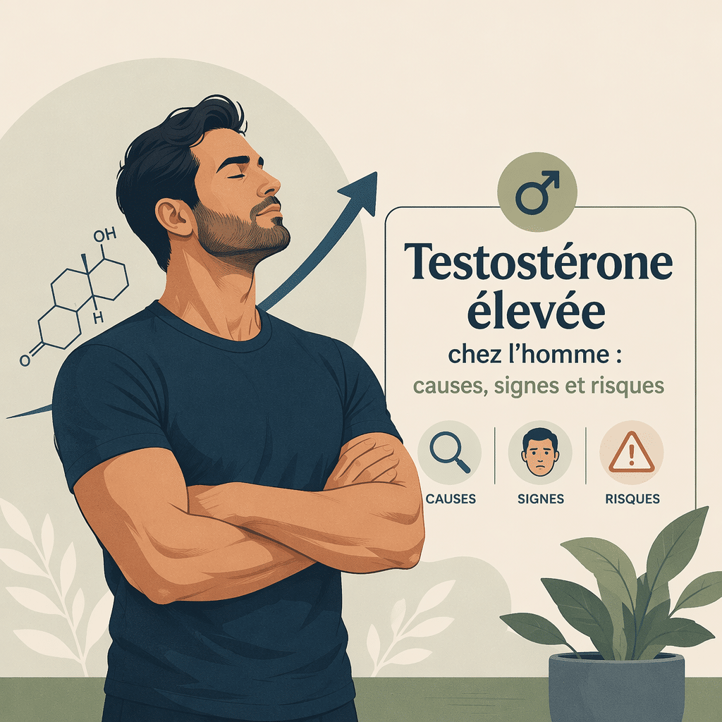 Testostérone élevée chez l'homme, ses causes, ses signes et les risques associés