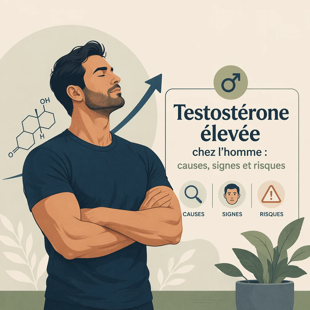 Testostérone élevée chez l'homme, ses causes, ses signes et les risques associés