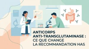 Anticorps anti-transglutaminase et IgA totales sur un compte rendu d'analyses pour le diagnostic de maladie cœliaque