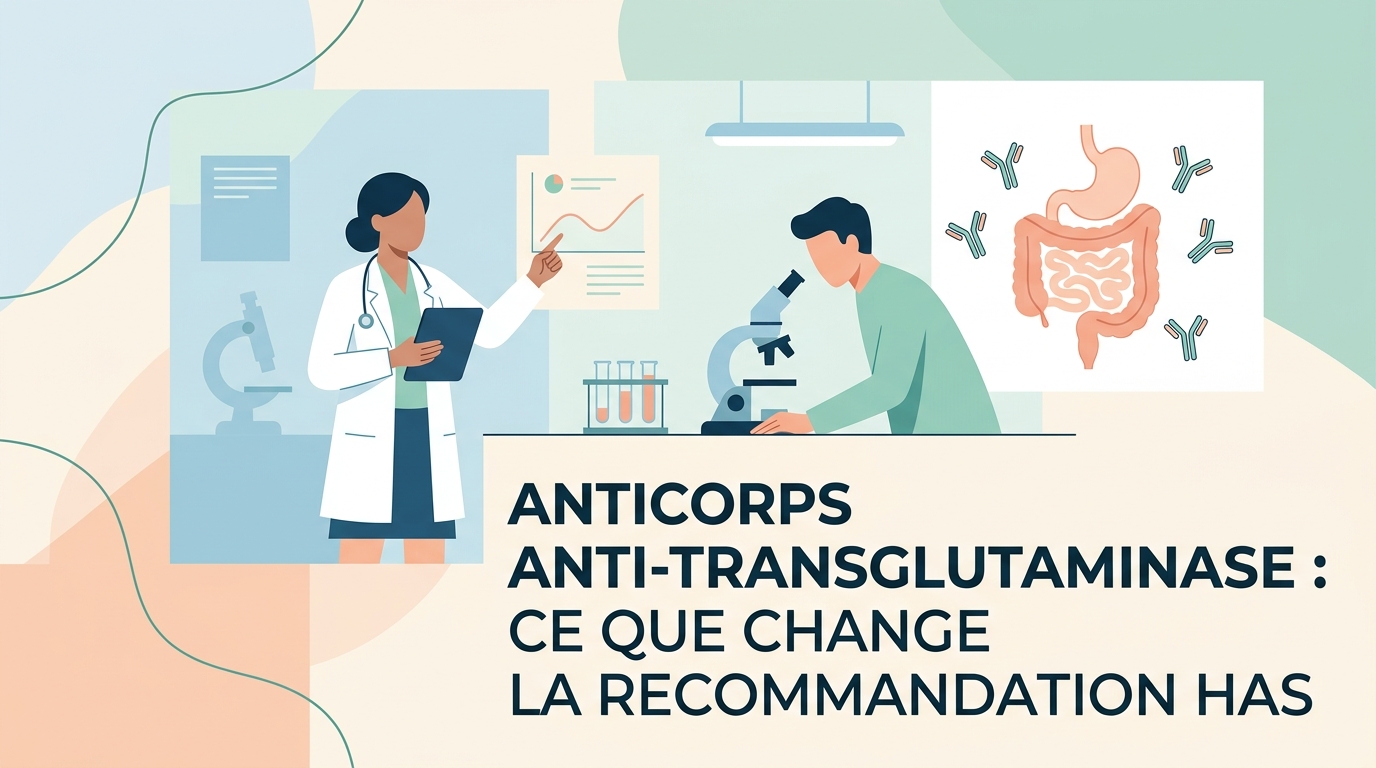 Anticorps anti-transglutaminase et IgA totales sur un compte rendu d'analyses pour le diagnostic de maladie cœliaque