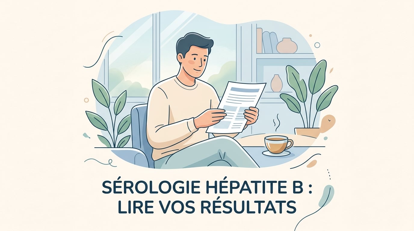 Sérologie hépatite B : compte rendu de laboratoire avec AgHBs, anti-HBc et anti-HBs pour le dépistage