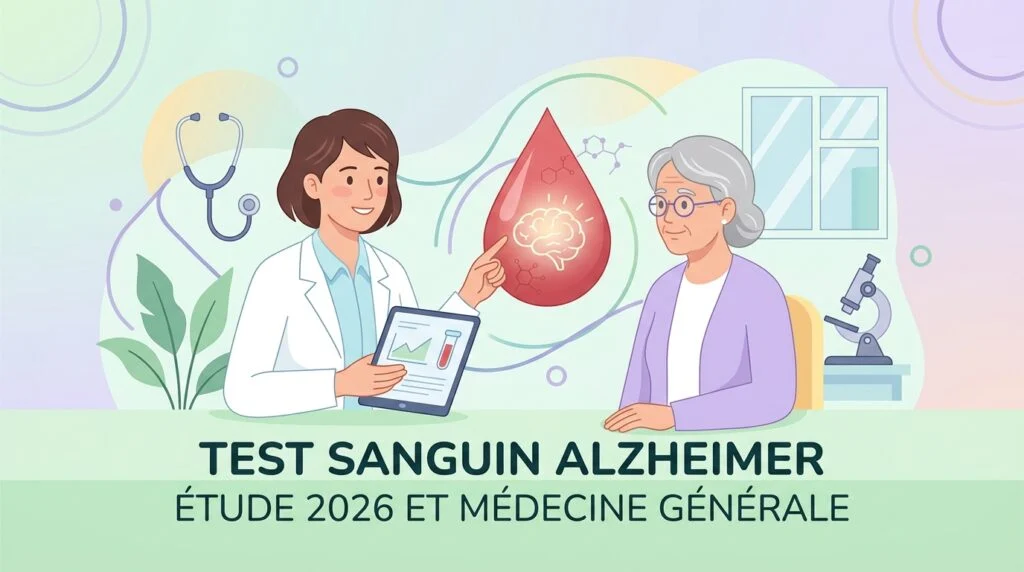 Test sanguin Alzheimer analysé en laboratoire, un médecin généraliste lisant un résultat de p-tau217