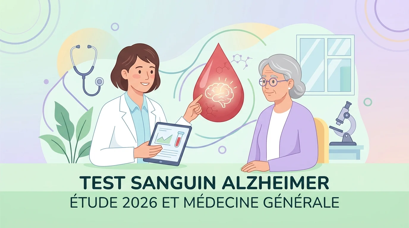 Test sanguin Alzheimer analysé en laboratoire, un médecin généraliste lisant un résultat de p-tau217