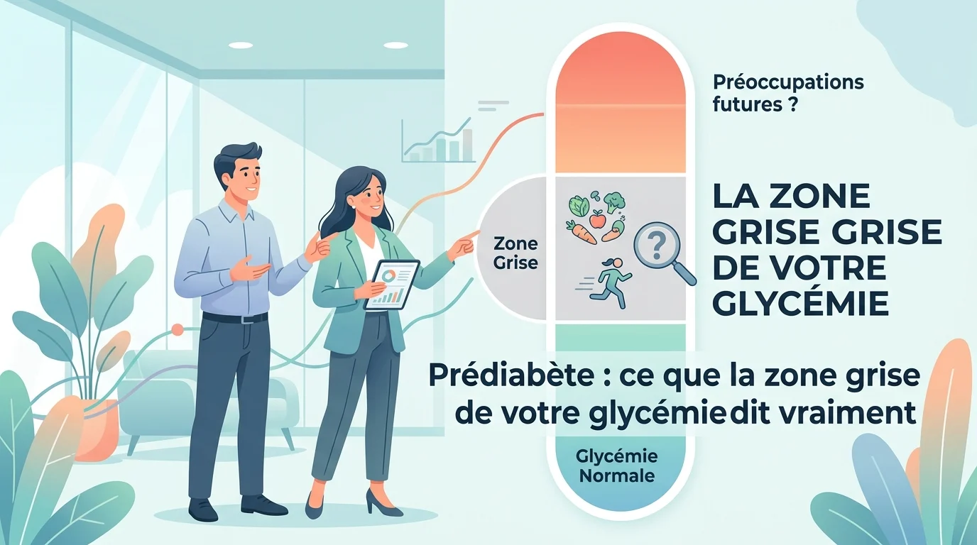 Résultat de prédiabète entouré sur un compte rendu d'analyses avec la glycémie à jeun et l'HbA1c