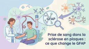 Prise de sang sclérose en plaques analysée en laboratoire pour doser le marqueur GFAP et suivre la progression