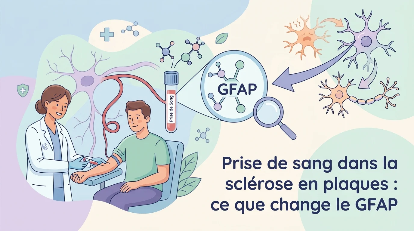 Prise de sang sclérose en plaques analysée en laboratoire pour doser le marqueur GFAP et suivre la progression