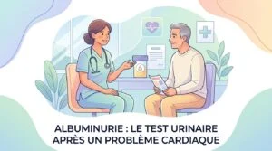 Résultat d'albuminurie sur un compte rendu de laboratoire à côté d'un dosage de créatinine sanguine