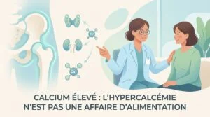 Résultat d'analyse de sang montrant un calcium élevé en mmol par litre