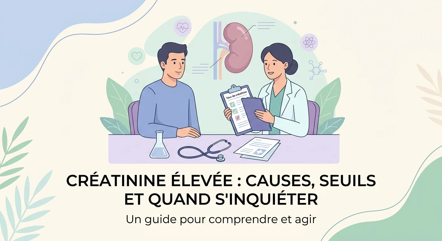 Compte rendu d'analyses sanguines avec une créatinine élevée et le DFG estimé associé